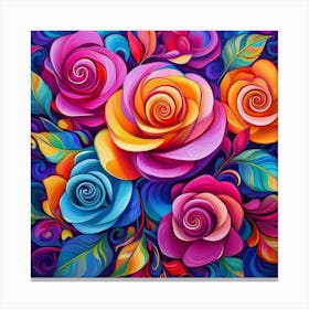 Colorful Roses 6 Canvas Print