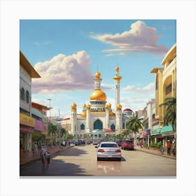 Brunei City Art Print 3 Canvas Print