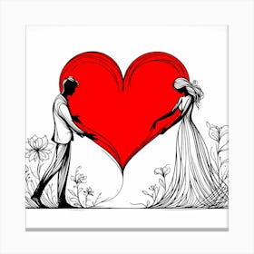 Creative Love And Relationship Illustration 21 Canvas Print