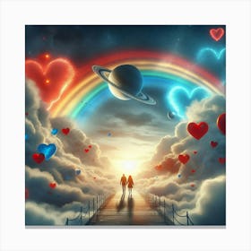 Saturn And Love Canvas Print