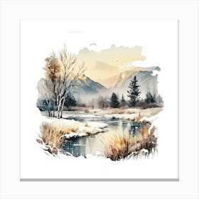 Winter Landscape Painting 2 Canvas Print