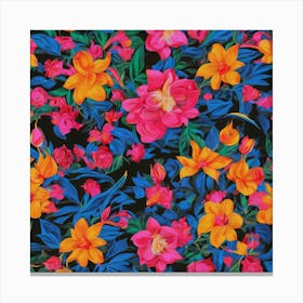 Pink And Orange Flowers Canvas Print