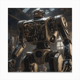 Robot In A Warehouse Canvas Print