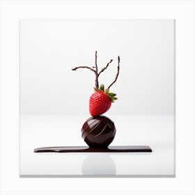 Artjuicebycsaba Chocolate Covered Strawbery Meets Japanese Zen 8 Canvas Print