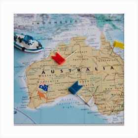 Map Of Australia Canvas Print