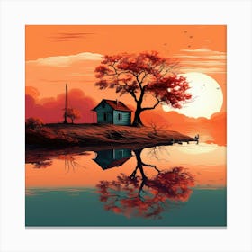 House On The Lake 1 Canvas Print