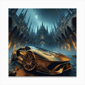 Golden Lamborghini 32 Canvas Print