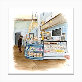 Bakery Interior Square Canvas Print