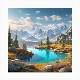 Lake In The Mountains 6 Canvas Print