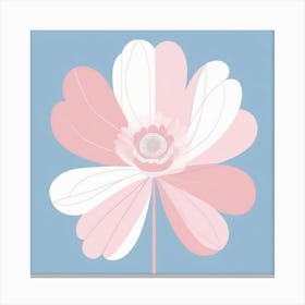 A White And Pink Flower In Minimalist Style Square Composition 114 Canvas Print