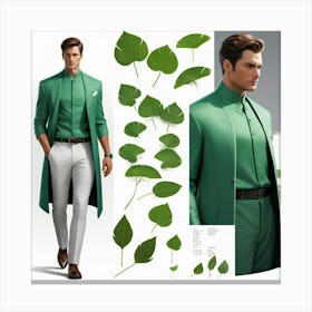 Portrait Of A Man In A Green Suit Canvas Print