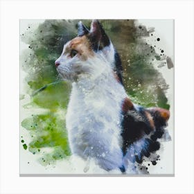 Watercolor Cat Canvas Print