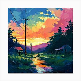 Sunset In The Smoky Sky Canvas Print