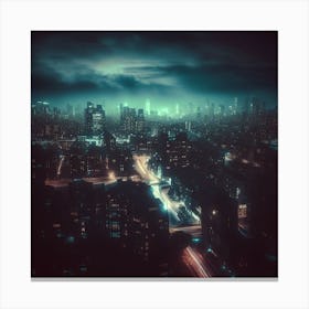 Cityscape At Night Canvas Print