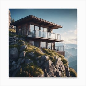 House On A Cliff Canvas Print