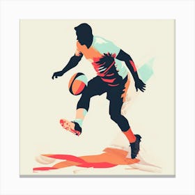 Rugby Player Kicking The Ball Canvas Print