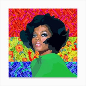 Diana Ross Square Canvas Print
