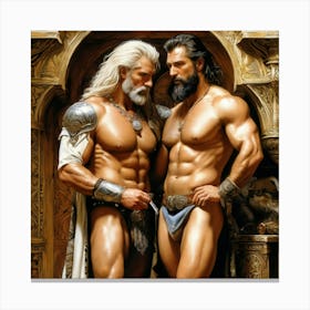 Two Men In Armor Canvas Print
