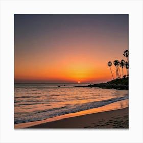 Sunset At The Beach Canvas Print