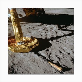 A Close Up View Of A Footpad Of The Apollo 11 Lunar Module As It Rested On The Surface Of The Moon Canvas Print