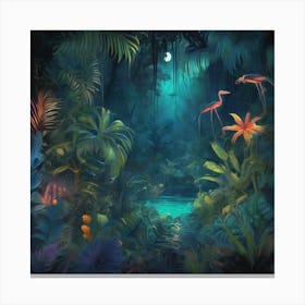 A Mysterious Jungle Night 3 Canvas Print