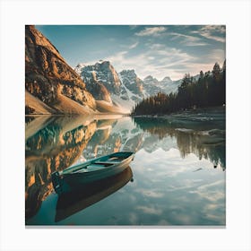 Boat In A Lake Canvas Print