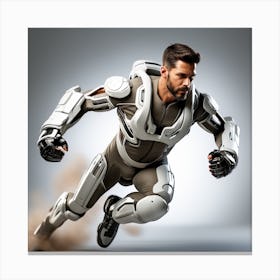 Futuristic Man Running Canvas Print