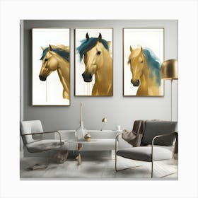 Gold Horses Canvas Print