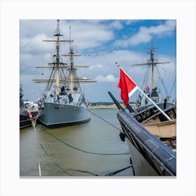 British Warships Canvas Print