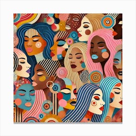 Women'S Faces Canvas Print