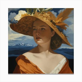 'A Woman In A Hat' Canvas Print