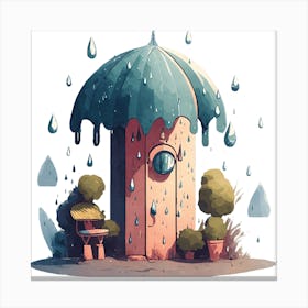 Rainy Day House 1 Canvas Print