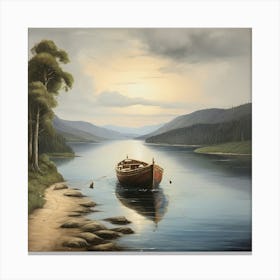 Boat On Loch Ryan Canvas Print