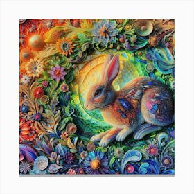 Rabbit In The Garden Canvas Print