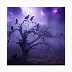 Crows On A Tree Canvas Print