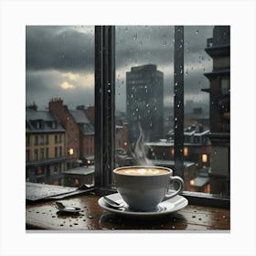 Coffee In The Rain 1 Canvas Print