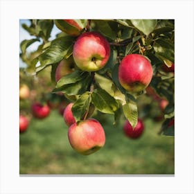 Red Apples On The Tree Canvas Print