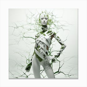 Woman Dressed As A Tree Canvas Print