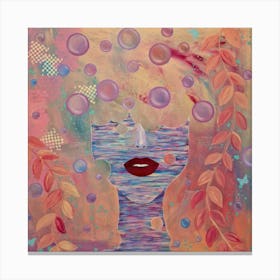 Bubbles colorful woman portrait Canvas Print