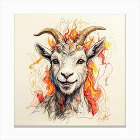 Goat On Fire 26 Canvas Print