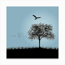 Silhouette Of A Tree 1 Canvas Print