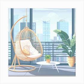 Hanging Chair In The Living Room Canvas Print