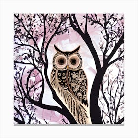 Owl In Tree Canvas Print