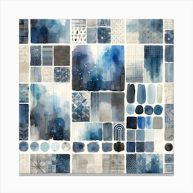 Blue Watercolor Palette Canvas Print