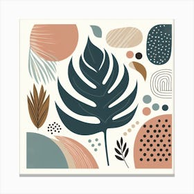 Scandinavian style, Abstraction with tropical leaf Canvas Print