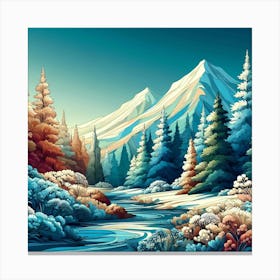 Winter Landscape Painting 2 Canvas Print