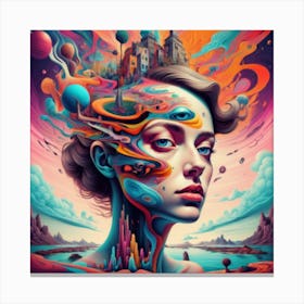 A Surreal And Psychedelic Portrait Canvas Print