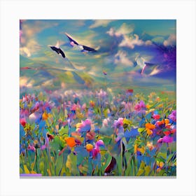 Flowers In The Sky Canvas Print