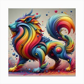 Colorful Lion Canvas Print