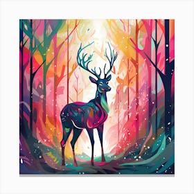 Deer In The Forest 17 Canvas Print